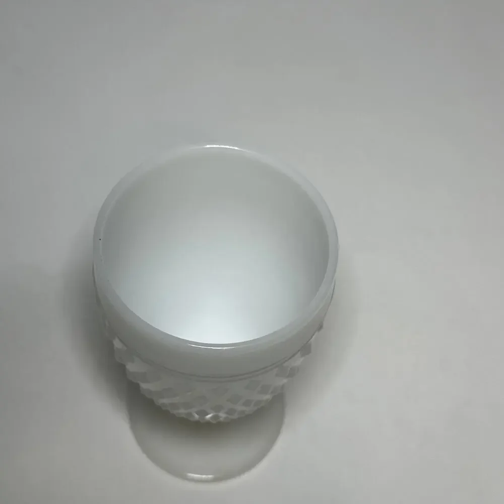 Anchor Hocking Hobnail Milk Glass Stem Goblet Vintage White